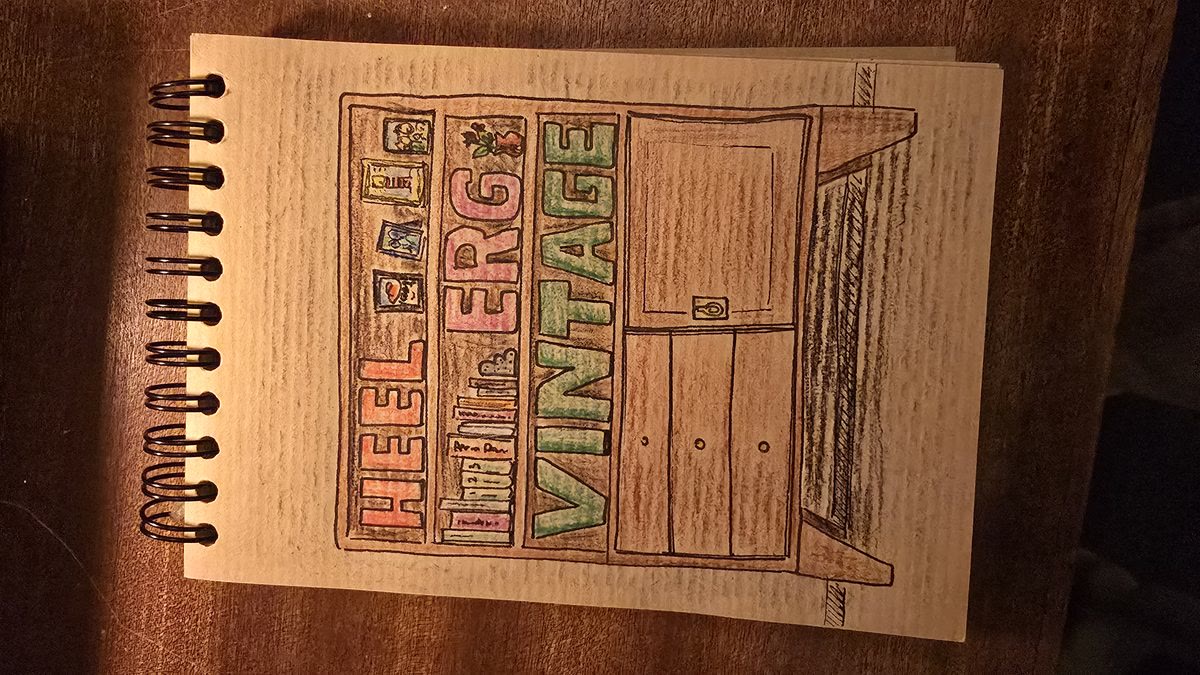 Schets: 'Heel Erg Vintage'. Begon als grapje.
